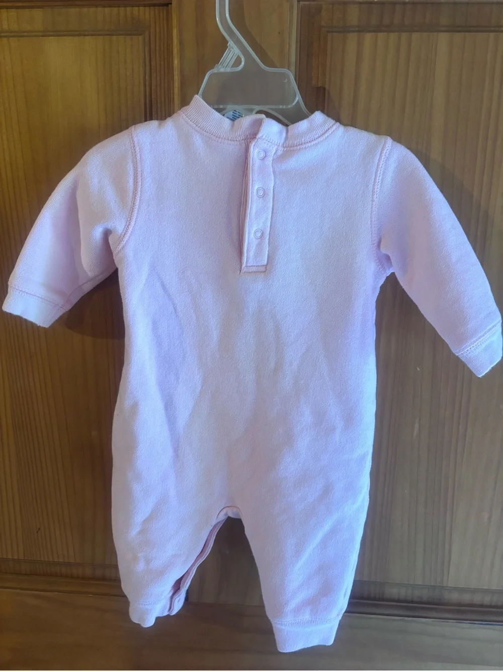 Vintage Old Navy Light Pink Infant One-Piece Footie with Embroidered Logo